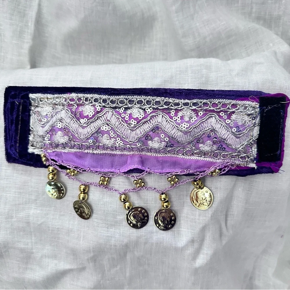 RUBYRUDI Cuff Bracelet Handcrafted OOAK Fabric Embellished Artisan Wearable Art